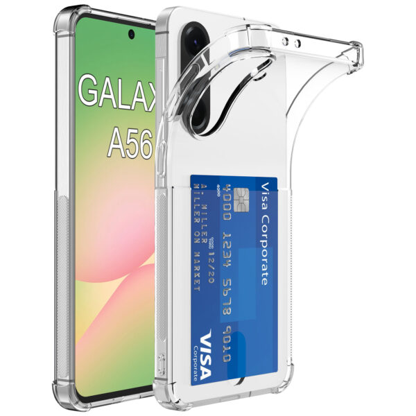Samsung Galaxy A56 telefoonhoesje met pasjeshouder transparant (1)