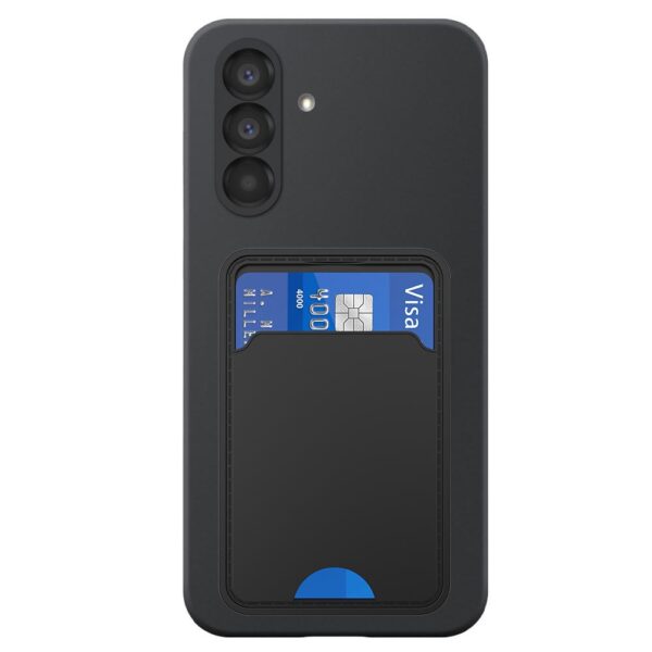 Samsung Galaxy A56 telefoonhoesje siliconen zwart (2)_met pasjeshouder zwart TPU (2)