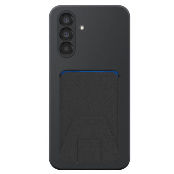 Samsung Galaxy A56 telefoonhoesje siliconen zwart (2)_met verstelbare leren pasjeshouder