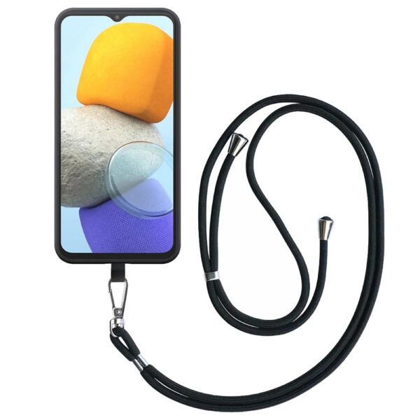 Samsung Galaxy M23 telefoonhoesje siliconen zwart (1)_met afneembaar koord