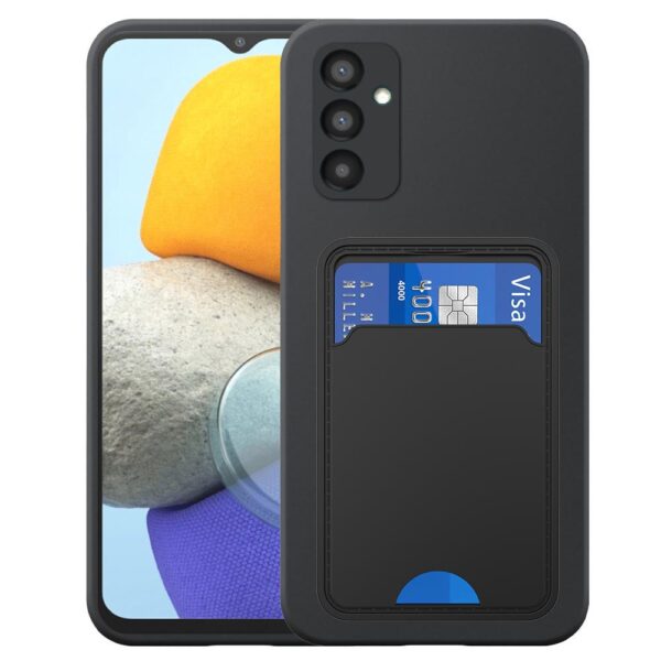 Samsung Galaxy M23 telefoonhoesje siliconen zwart_met pasjeshouder zwart TPU