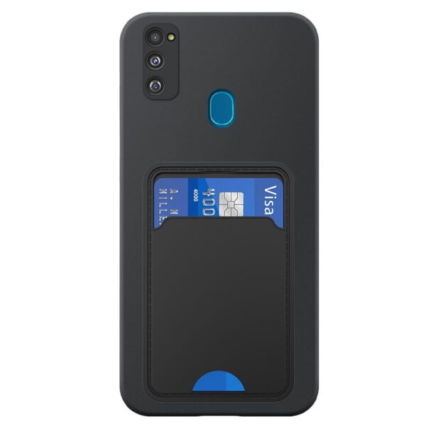 Samsung Galaxy M30S telefoonhoesje siliconen zwart (2)_met pasjeshouder zwart TPU (2)