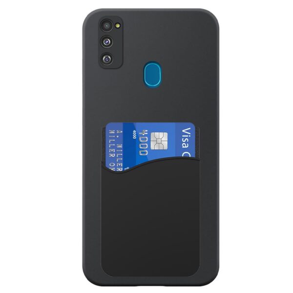Samsung Galaxy M30S telefoonhoesje siliconen zwart (2)_met pasjeshouder zwart siliconen (2)