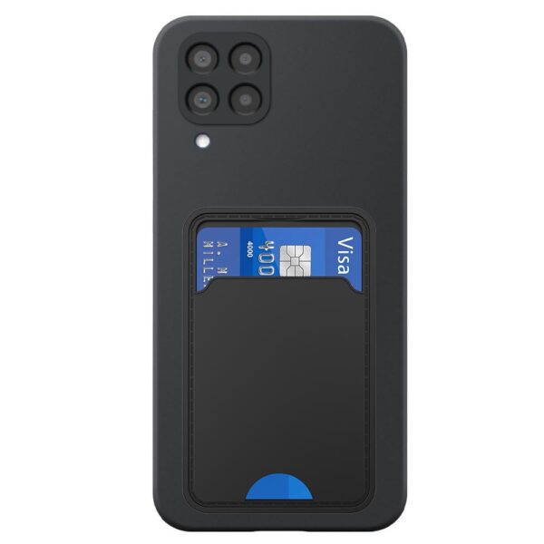 Samsung Galaxy M33 telefoonhoesje siliconen zwart (2)_met pasjeshouder zwart TPU (2)