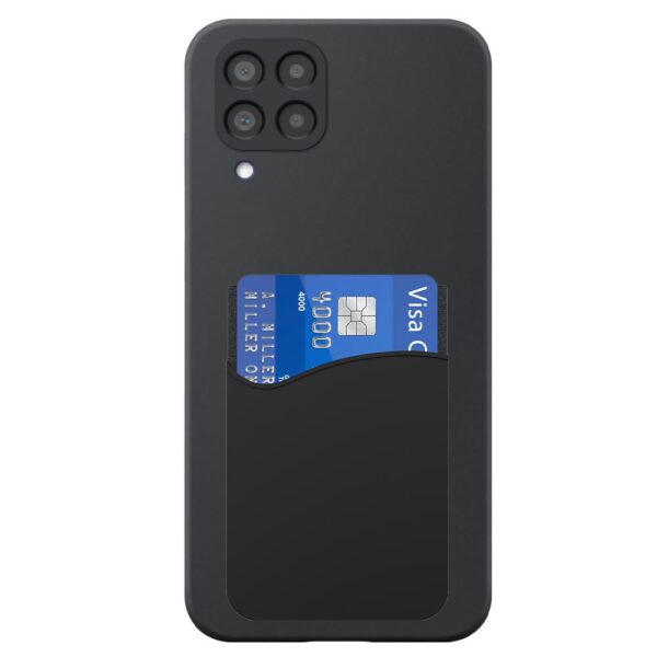 Samsung Galaxy M33 telefoonhoesje siliconen zwart (2)_met pasjeshouder zwart siliconen (2)