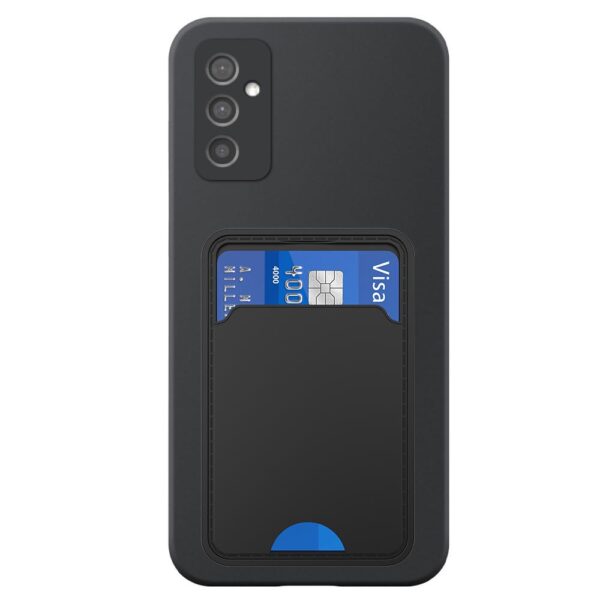 Samsung Galaxy M52 telefoonhoesje siliconen zwart (2)_met pasjeshouder zwart TPU (2)