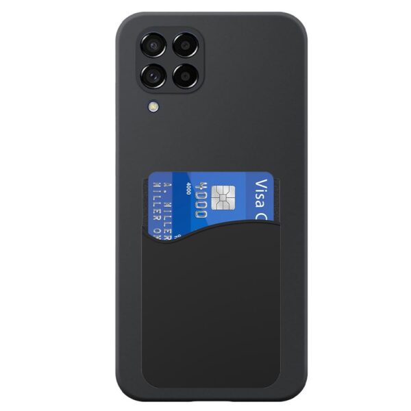 Samsung Galaxy M53 telefoonhoesje siliconen zwart (2)_met pasjeshouder zwart siliconen (2)