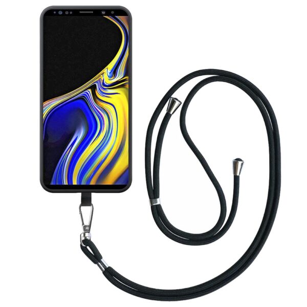 Samsung Galaxy NOTE 9 telefoonhoesje siliconen zwart (1)_met afneembaar koord