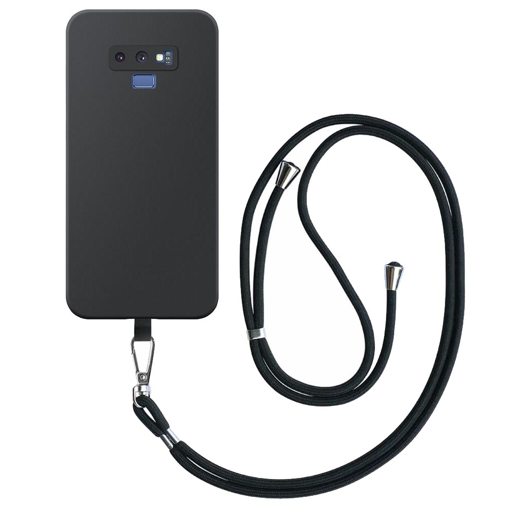 Samsung Galaxy NOTE 9 telefoonhoesje siliconen zwart (2)_met afneembaar koord
