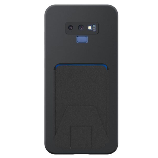 Samsung Galaxy NOTE 9 telefoonhoesje siliconen zwart (2)_met verstelbare leren pasjeshouder