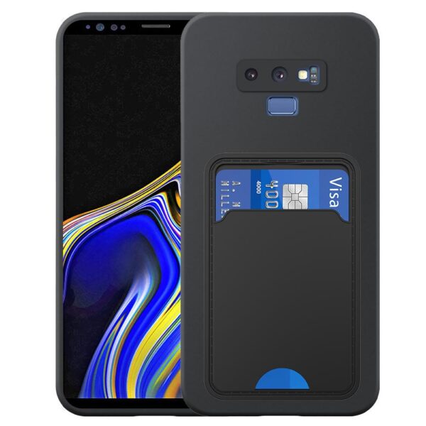 Samsung Galaxy NOTE 9 telefoonhoesje siliconen zwart_met pasjeshouder zwart TPU