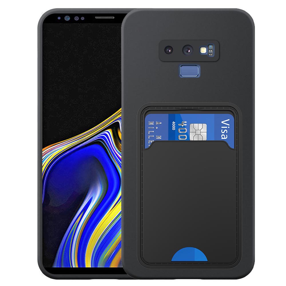 Samsung Galaxy NOTE 9 telefoonhoesje siliconen zwart_met pasjeshouder zwart TPU