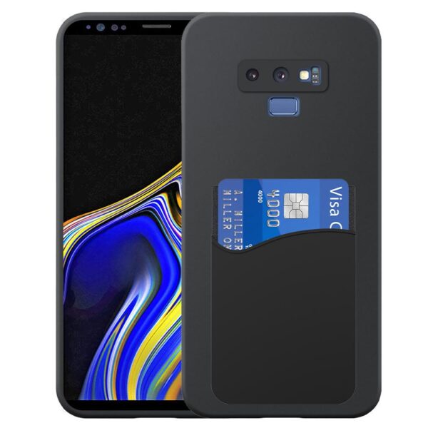 Samsung Galaxy NOTE 9 telefoonhoesje siliconen zwart_met pasjeshouder zwart siliconen