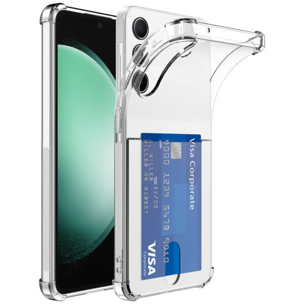 Samsung Galaxy S23 FE telefoonhoesje met pasjeshouder en stootrand transparant (1)