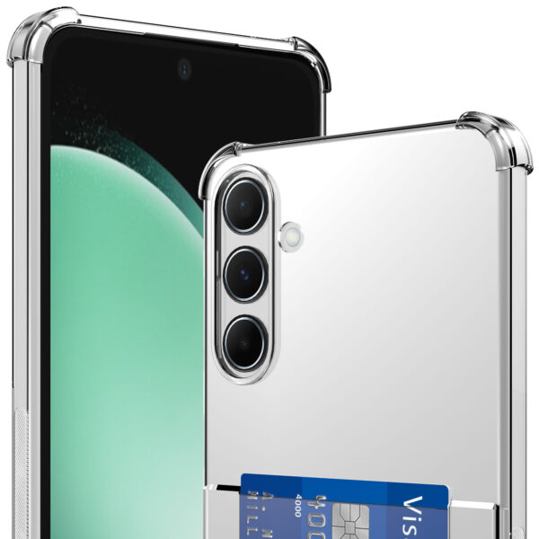 Samsung Galaxy S23 FE telefoonhoesje met pasjeshouder en stootrand transparant (2)