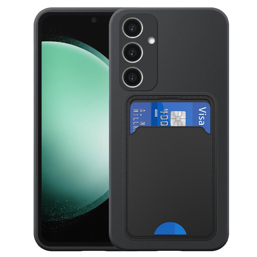 Samsung Galaxy S23 FE telefoonhoesje siliconen zwart_met pasjeshouder zwart TPU