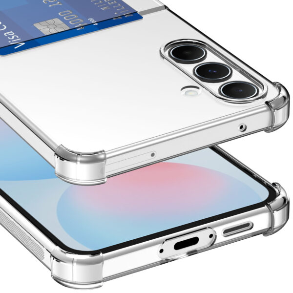 Samsung Galaxy S24 FE telefoonhoesje met pasjeshouder transparant met stootrand (6)