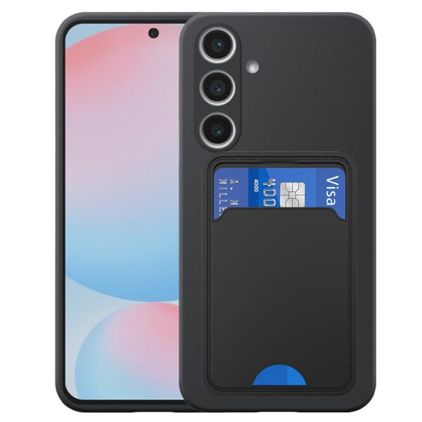 Samsung Galaxy S23 FE telefoonhoesje siliconen zwart_met pasjeshouder zwart TPU
