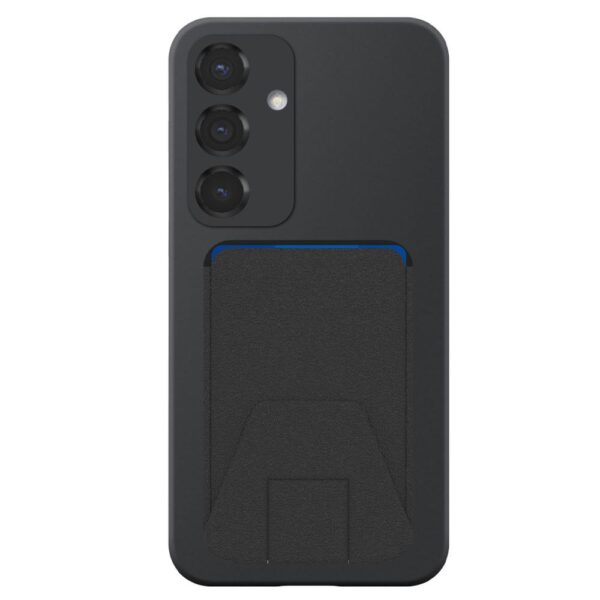 Samsung Galaxy S25 Plus telefoonhoesje siliconen zwart (2)_met verstelbare leren pasjeshouder