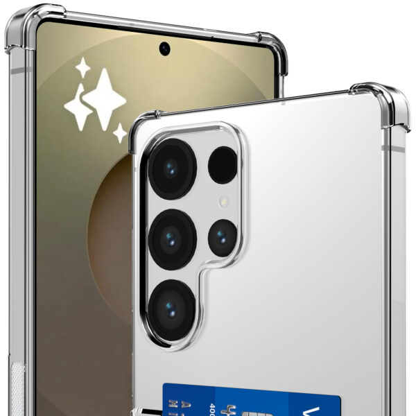Samsung Galaxy S25 Ultra telefoonhoesje met pasjeshouder transparant (2)