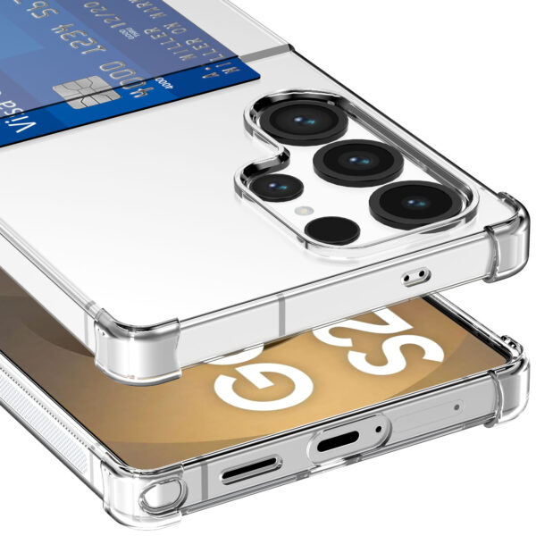 Samsung Galaxy S25 Ultra telefoonhoesje met pasjeshouder transparant (6)