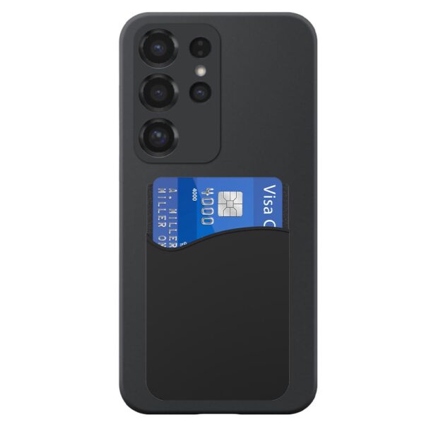 Samsung Galaxy S25 Ultra telefoonhoesje siliconen zwart (2)_met pasjeshouder zwart siliconen (2)