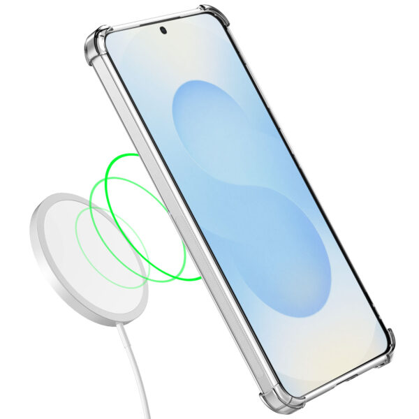 Samsung Galaxy S25 telefoonhoesje met pasjeshouder en stootrand transparant (3)