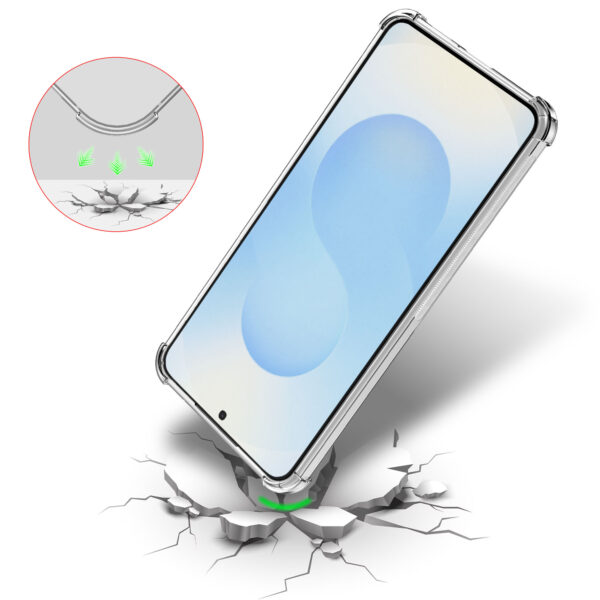 Samsung Galaxy S25 telefoonhoesje met pasjeshouder en stootrand transparant (5)