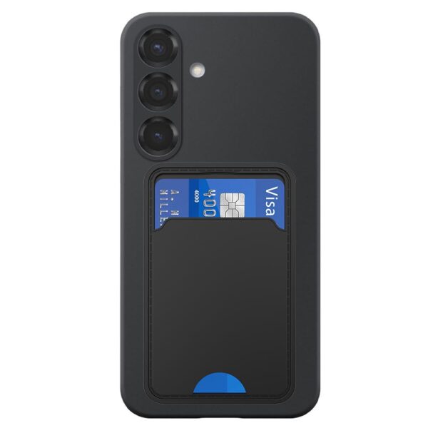 Samsung Galaxy S25 telefoonhoesje siliconen zwart (2)_met pasjeshouder zwart TPU (2)
