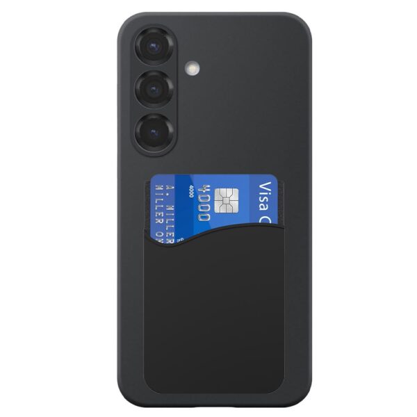 Samsung Galaxy S25 telefoonhoesje siliconen zwart (2)_met pasjeshouder zwart siliconen (2)