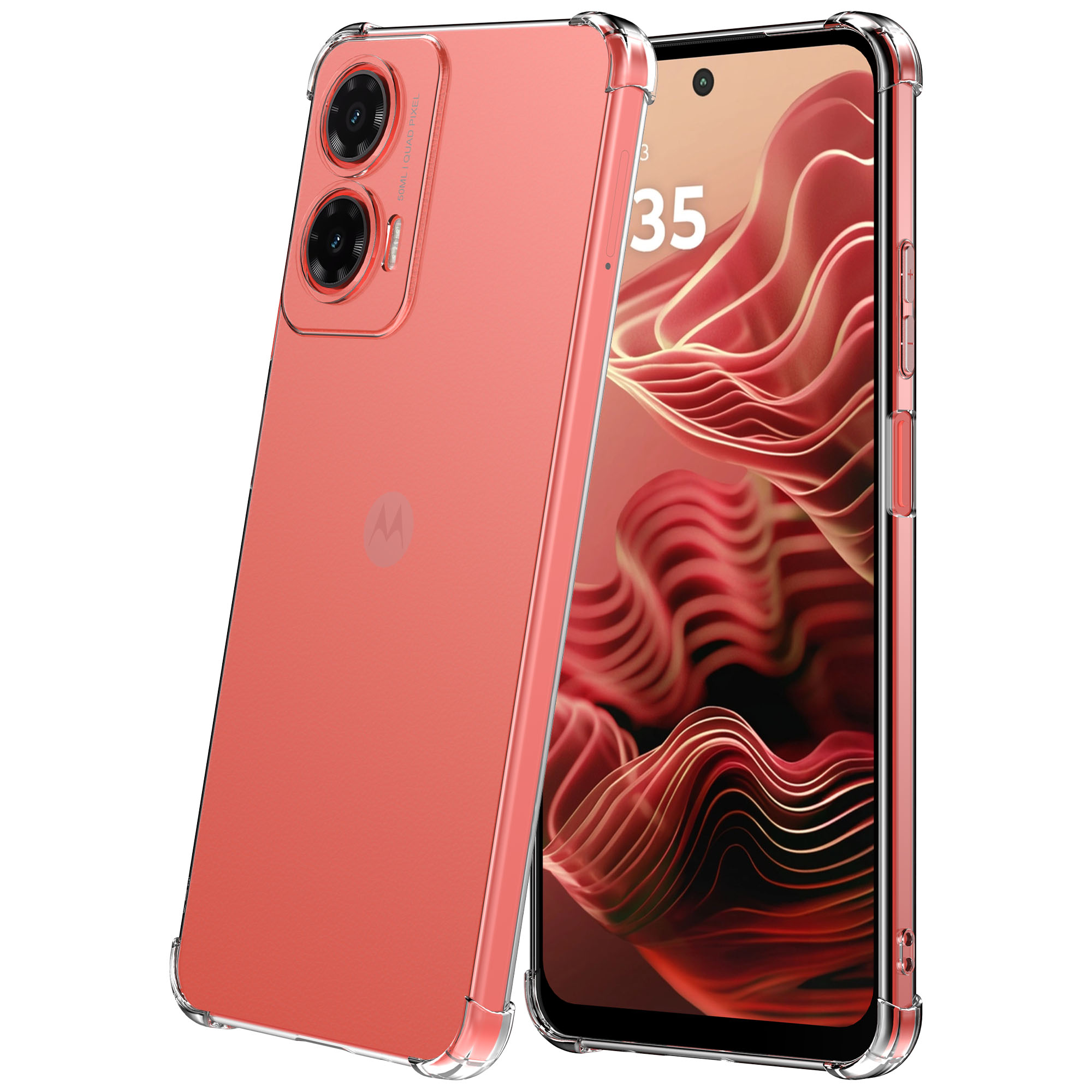 Motorola Moto G35 telefoonhoesje transparant met stootrand (1)