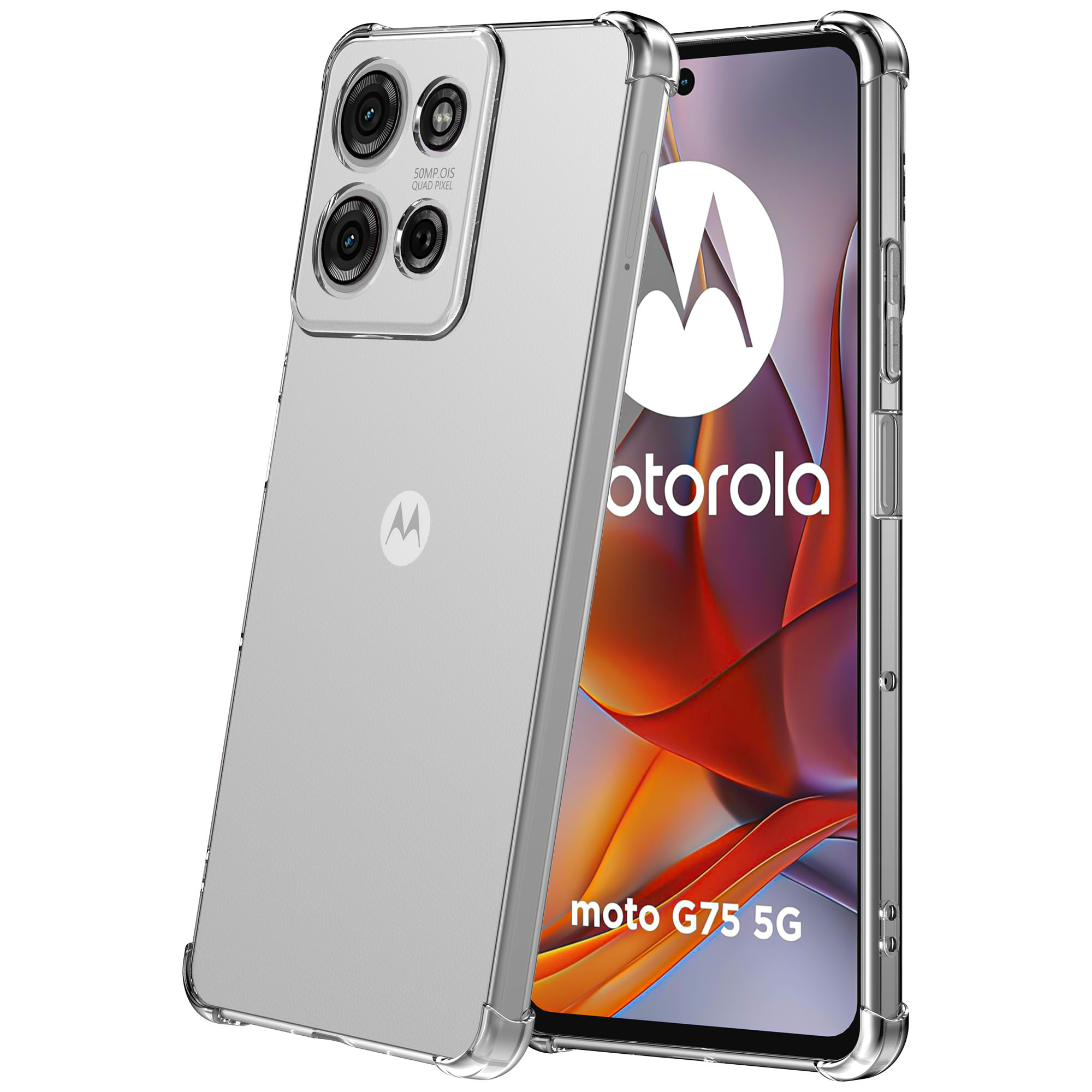 Motorola Moto G75 telefoonhoesje transparant met stootrand (1)