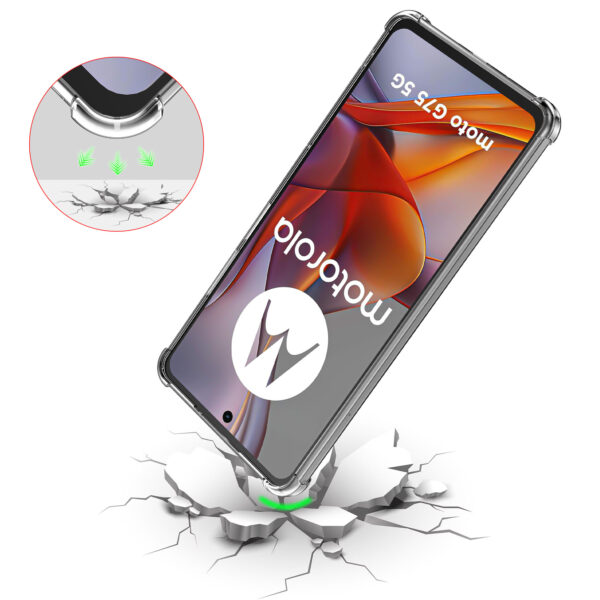 Motorola Moto G75 telefoonhoesje transparant met stootrand (7)