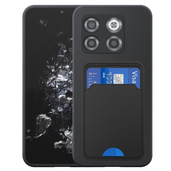 OnePlus 10T telefoonhoesje siliconen zwart_met pasjeshouder zwart TPU