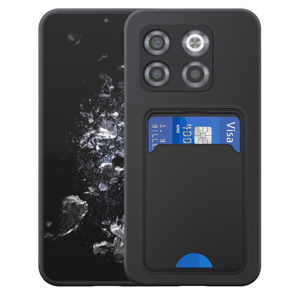OnePlus 10T telefoonhoesje siliconen zwart_met pasjeshouder zwart TPU