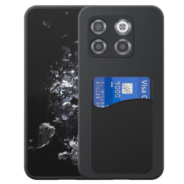 OnePlus 10T telefoonhoesje siliconen zwart_met pasjeshouder zwart siliconen