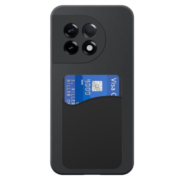 OnePlus 11 telefoonhoesje siliconen zwart (2)_met pasjeshouder zwart siliconen (2)
