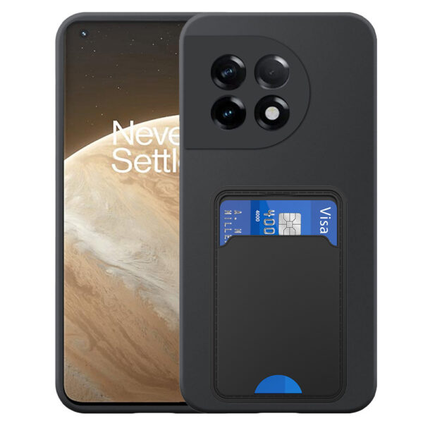 OnePlus 11 telefoonhoesje siliconen zwart_met pasjeshouder zwart TPU