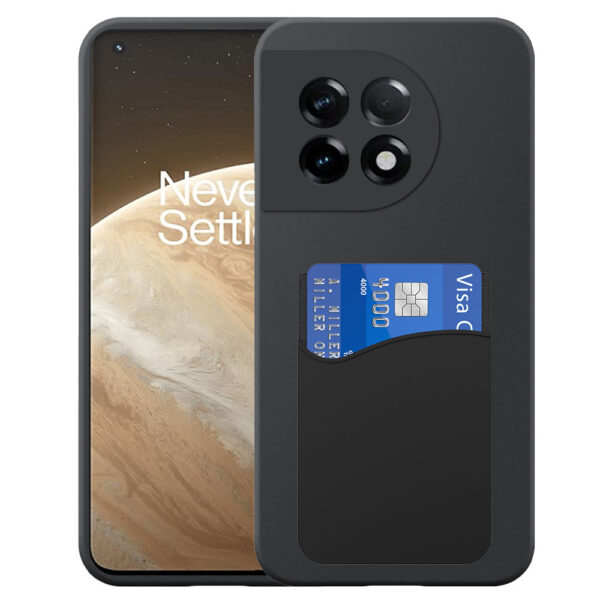 OnePlus 11 telefoonhoesje siliconen zwart_met pasjeshouder zwart siliconen