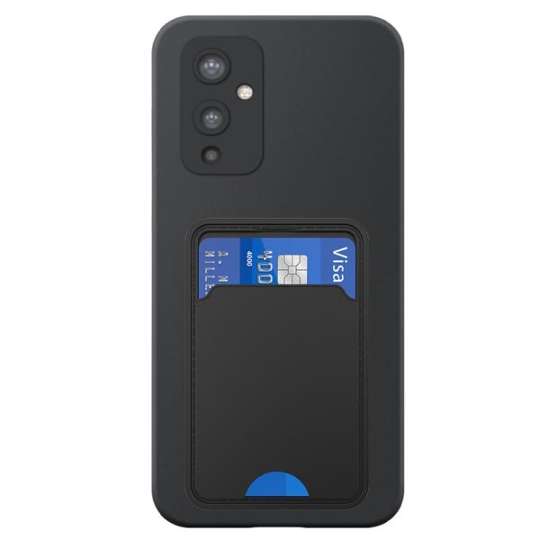 OnePlus 9 telefoonhoesje siliconen zwart (2)_met pasjeshouder zwart TPU (2)
