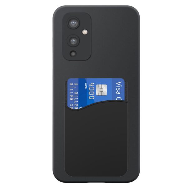 OnePlus 9 telefoonhoesje siliconen zwart (2)_met pasjeshouder zwart siliconen (2)