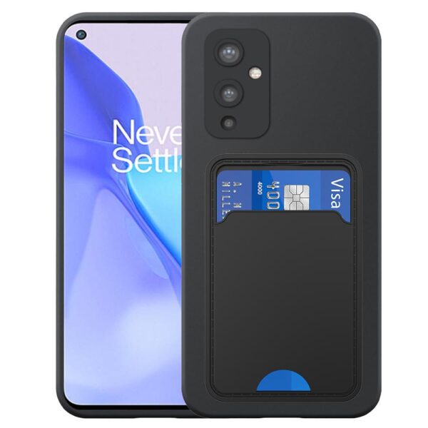 OnePlus 9 telefoonhoesje siliconen zwart_met pasjeshouder zwart TPU