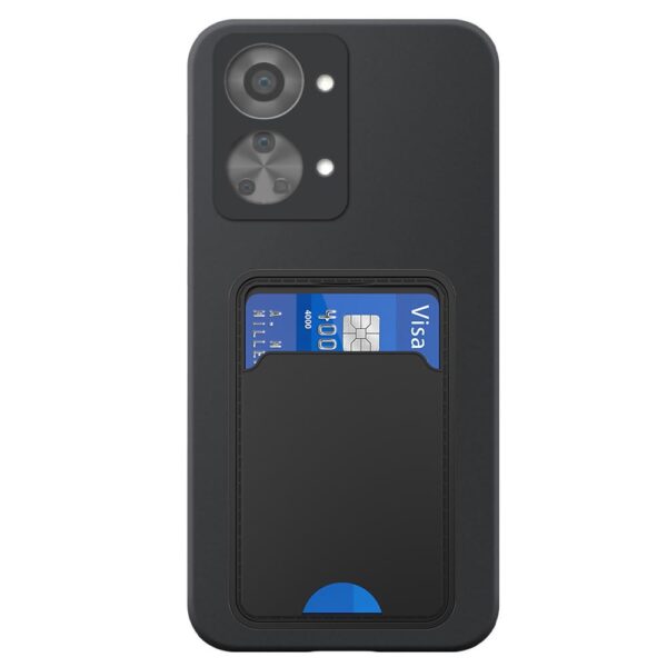 OnePlus NORD 2T telefoonhoesje siliconen zwart (2)_met pasjeshouder zwart TPU (2)