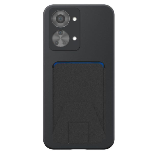 OnePlus NORD 2T telefoonhoesje siliconen zwart (2)_met verstelbare leren pasjeshouder