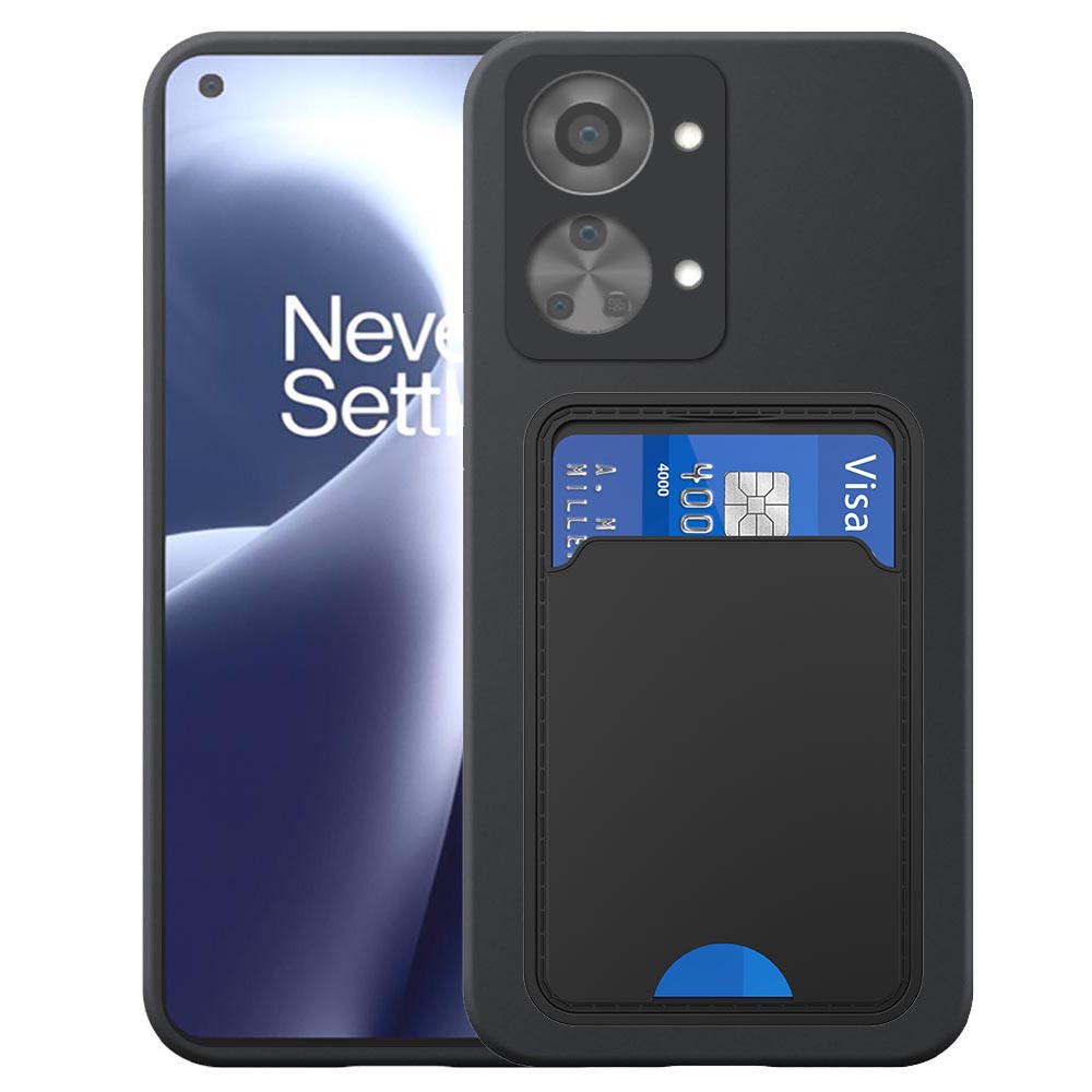 OnePlus NORD 2T telefoonhoesje siliconen zwart_met pasjeshouder zwart TPU