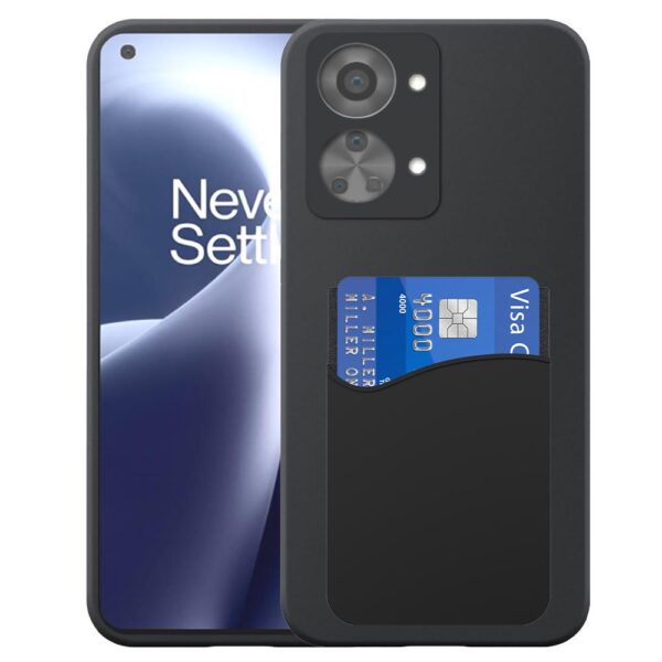 OnePlus NORD 2T telefoonhoesje siliconen zwart_met pasjeshouder zwart siliconen