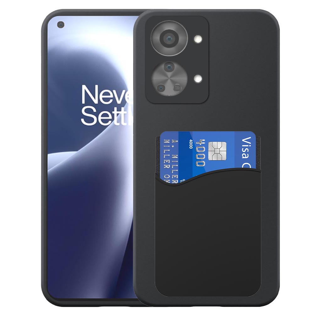 OnePlus NORD 2T telefoonhoesje siliconen zwart_met pasjeshouder zwart siliconen