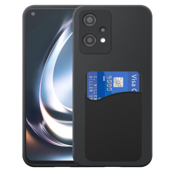 OnePlus NORD CE2 LITE telefoonhoesje siliconen zwart_met pasjeshouder zwart siliconen