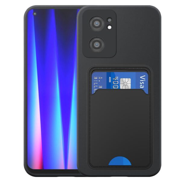 OnePlus NORD CE2 telefoonhoesje siliconen zwart_met pasjeshouder zwart TPU