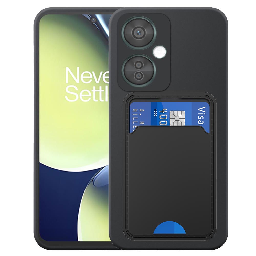 OnePlus NORD CE3 LITE telefoonhoesje siliconen zwart_met pasjeshouder zwart TPU